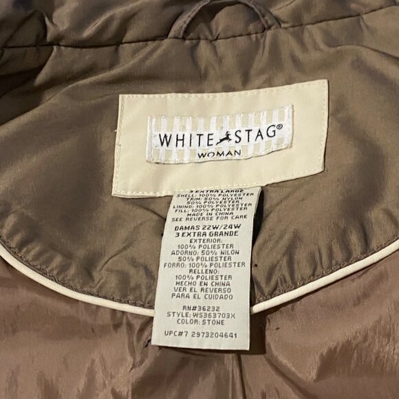 White Stag Womens Quilted Jacket 3XL Beige Coastal Grandma Minimalist Neutrals - Picture 6 of 7
